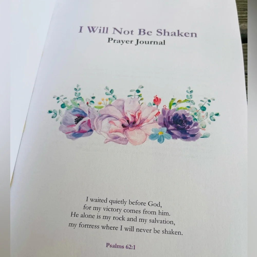 I Will Not Be Shaken Prayer Journal Notebook Gift Book